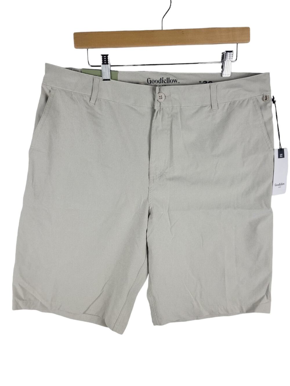 Goodfellow & Co Men's 10.5" Regular Fit Hybrid Swim Trunks Beige sz 36 pockets